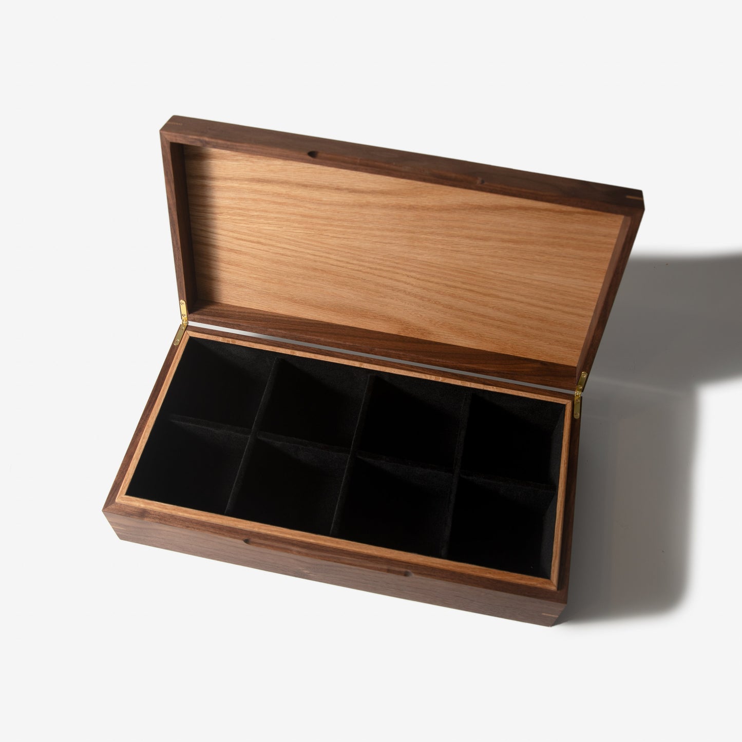 Red Ridge Woodworking – Handcrafted Black Walnut & Oak Watch Box — 8 Compartments – product box