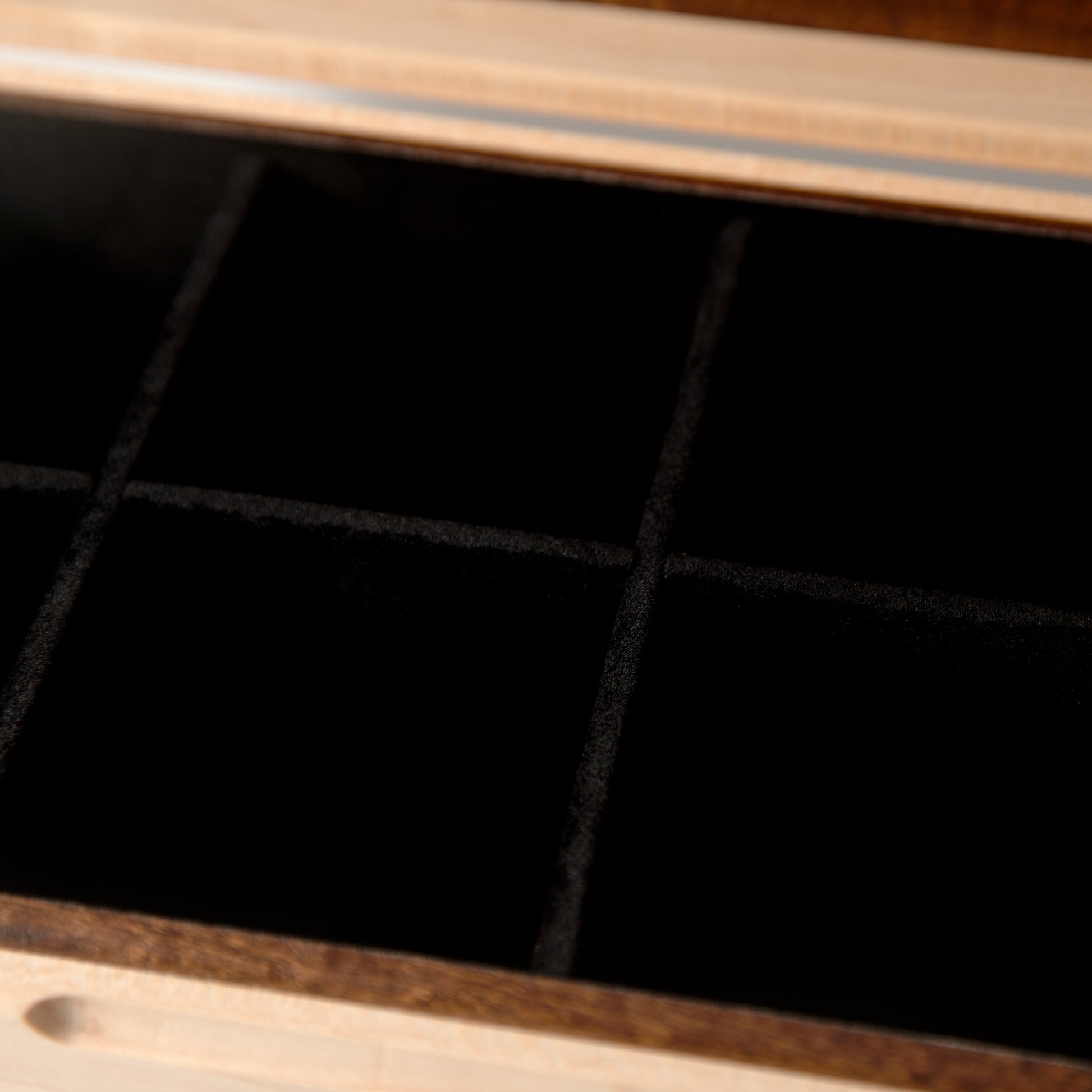 Red Ridge Woodworking – Handcrafted Curly Maple & Sapele Mahogany Watch Box — 8 Compartments – product box