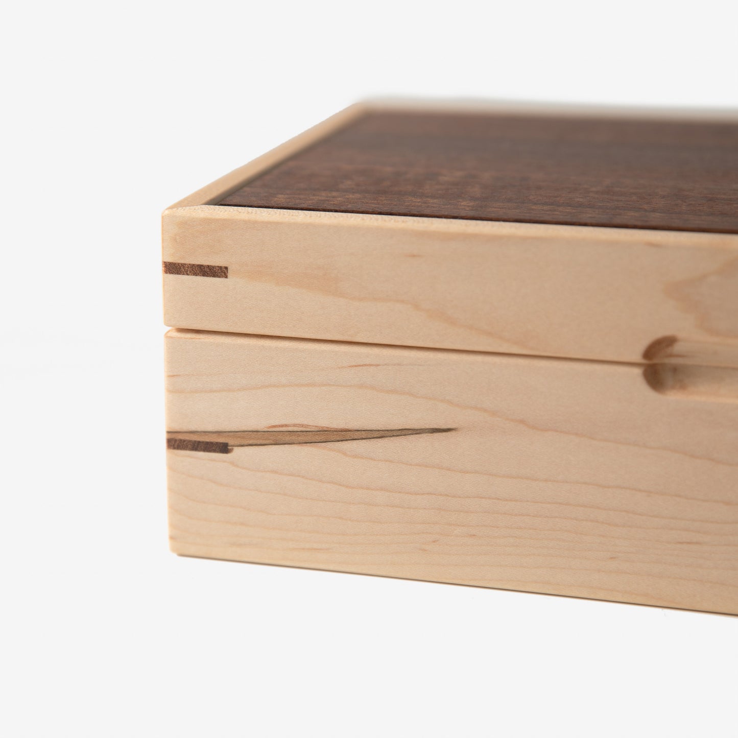 Red Ridge Woodworking – Handcrafted Curly Maple & Sapele Mahogany Watch Box — 8 Compartments – product box
