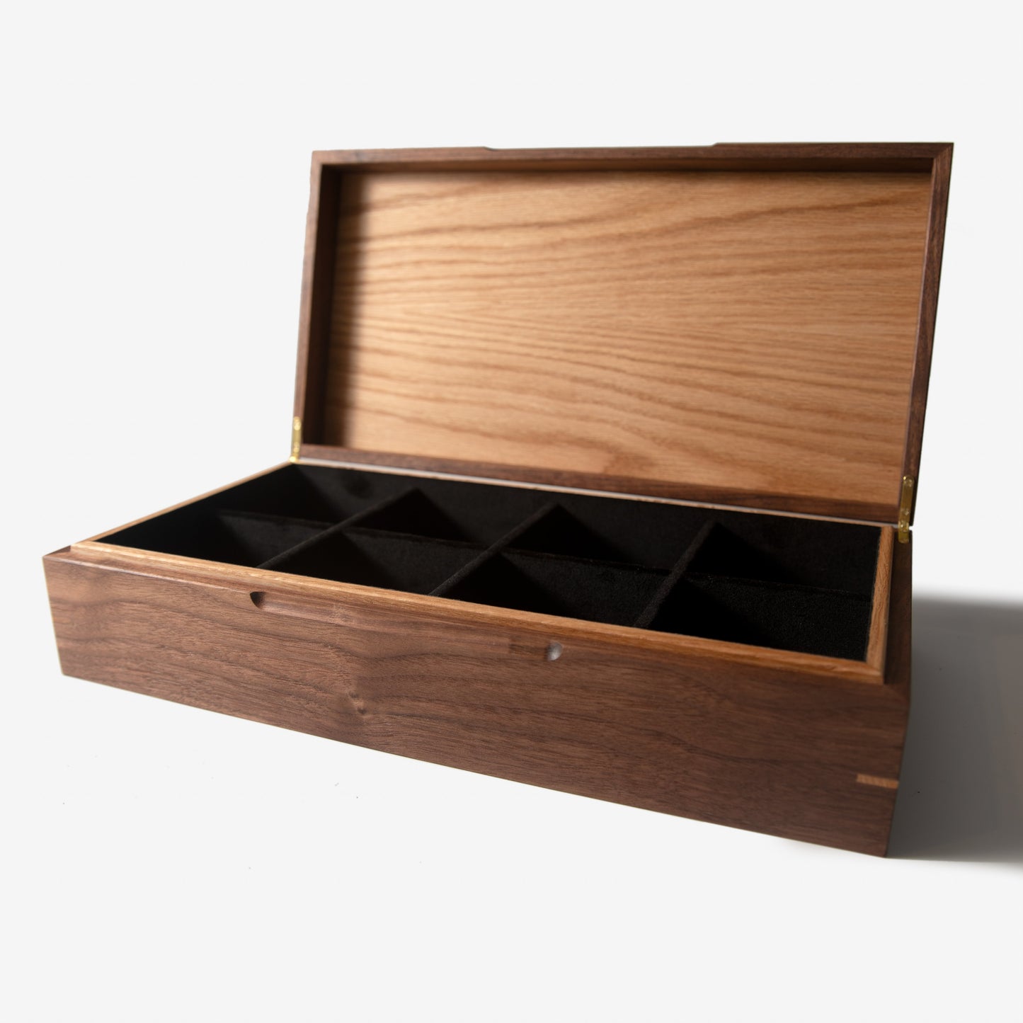 Red Ridge Woodworking – Handcrafted Black Walnut & Oak Watch Box — 8 Compartments – product box