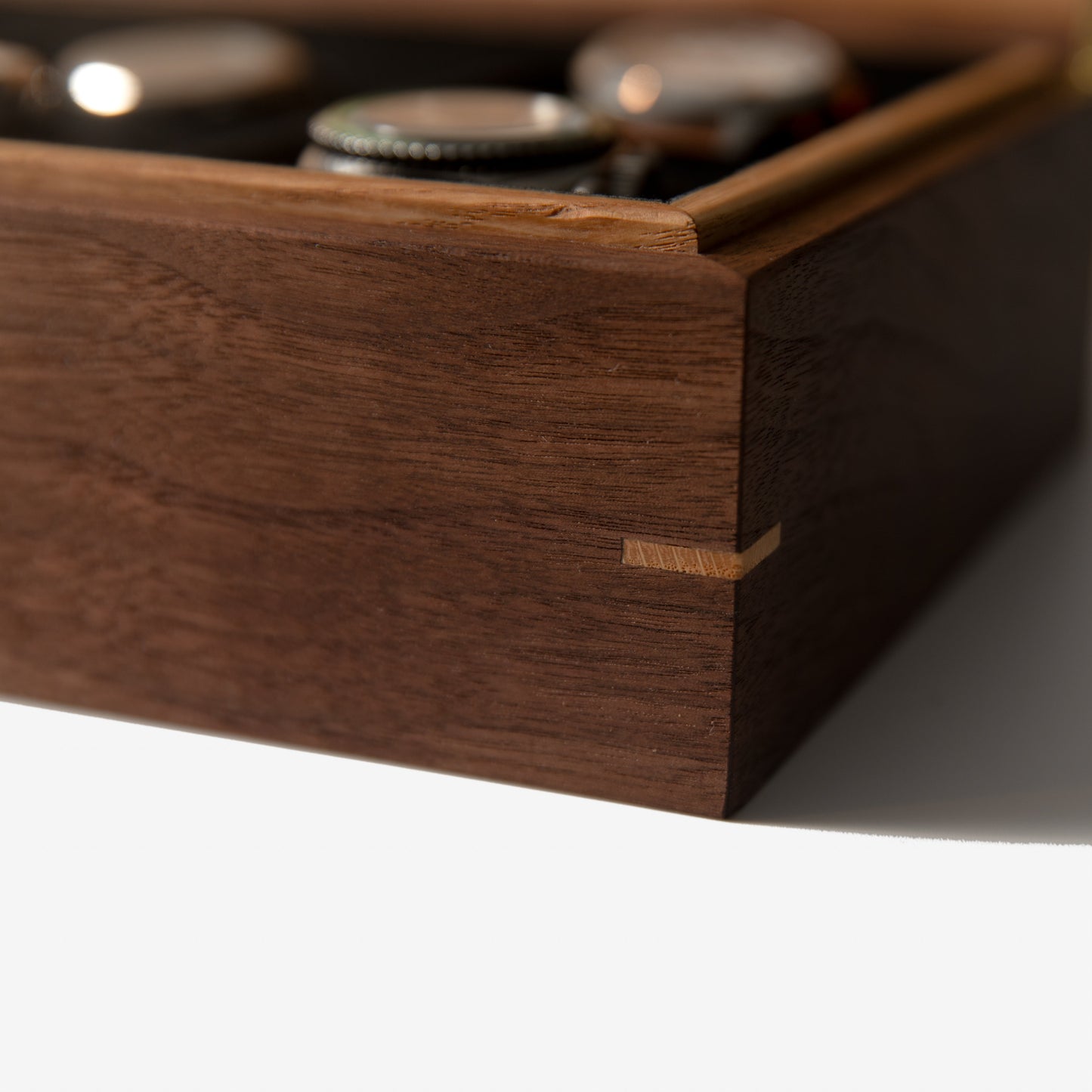 Red Ridge Woodworking – Handcrafted Black Walnut & Oak Watch Box — 8 Compartments – product box