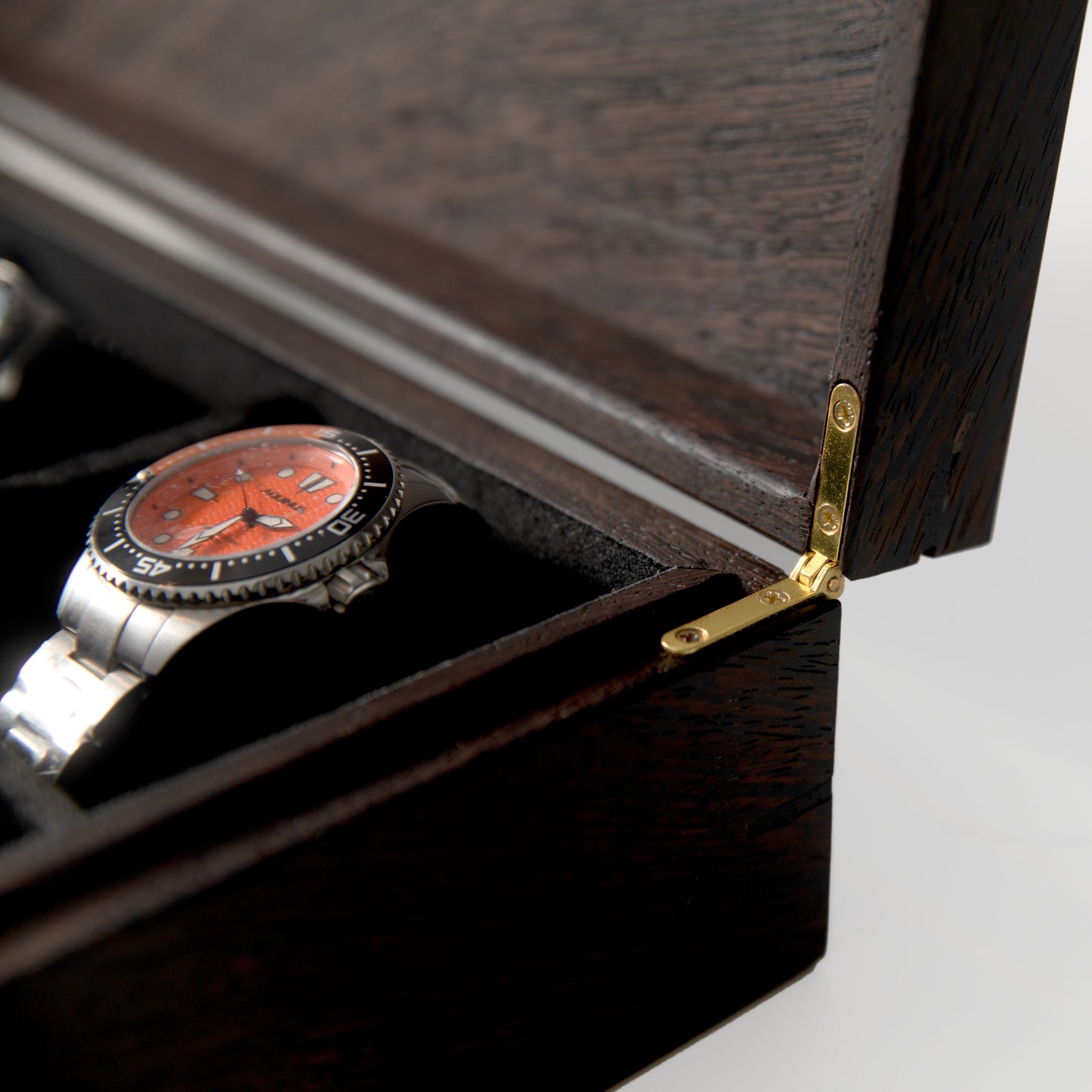 Red Ridge Woodworking – Handcrafted Wenge Hardwood Watch Box — 8 Compartments – product box
