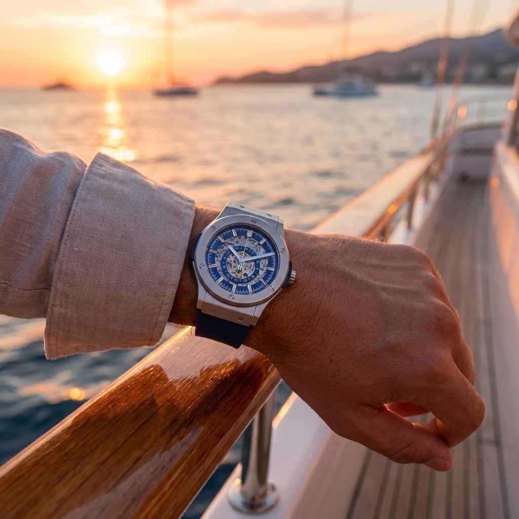 Dapper Watches – The 199 Blue by Dapper Watches — Skeleton Automatic Watch – image 199