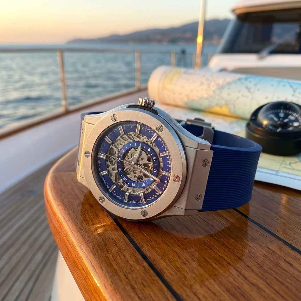 Dapper Watches – The 199 Blue by Dapper Watches — Skeleton Automatic Watch – image 199